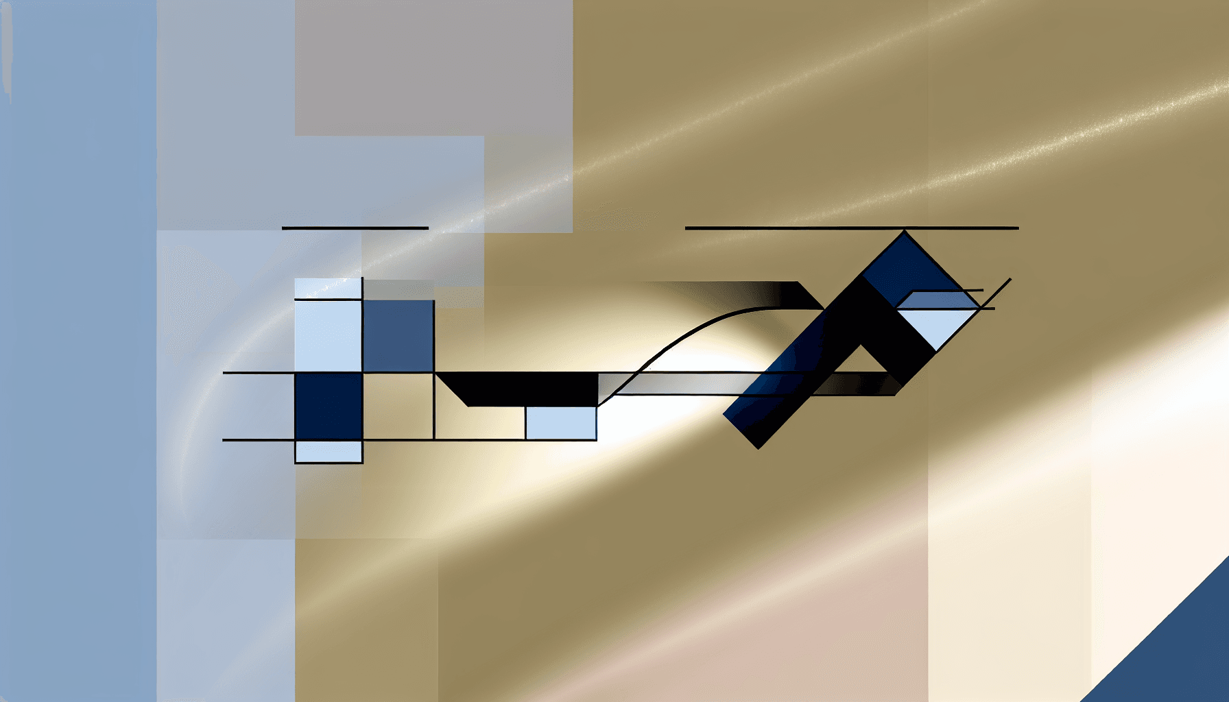 Abstract geometric shapes and light patterns symbolizing DevOps pipeline optimization.