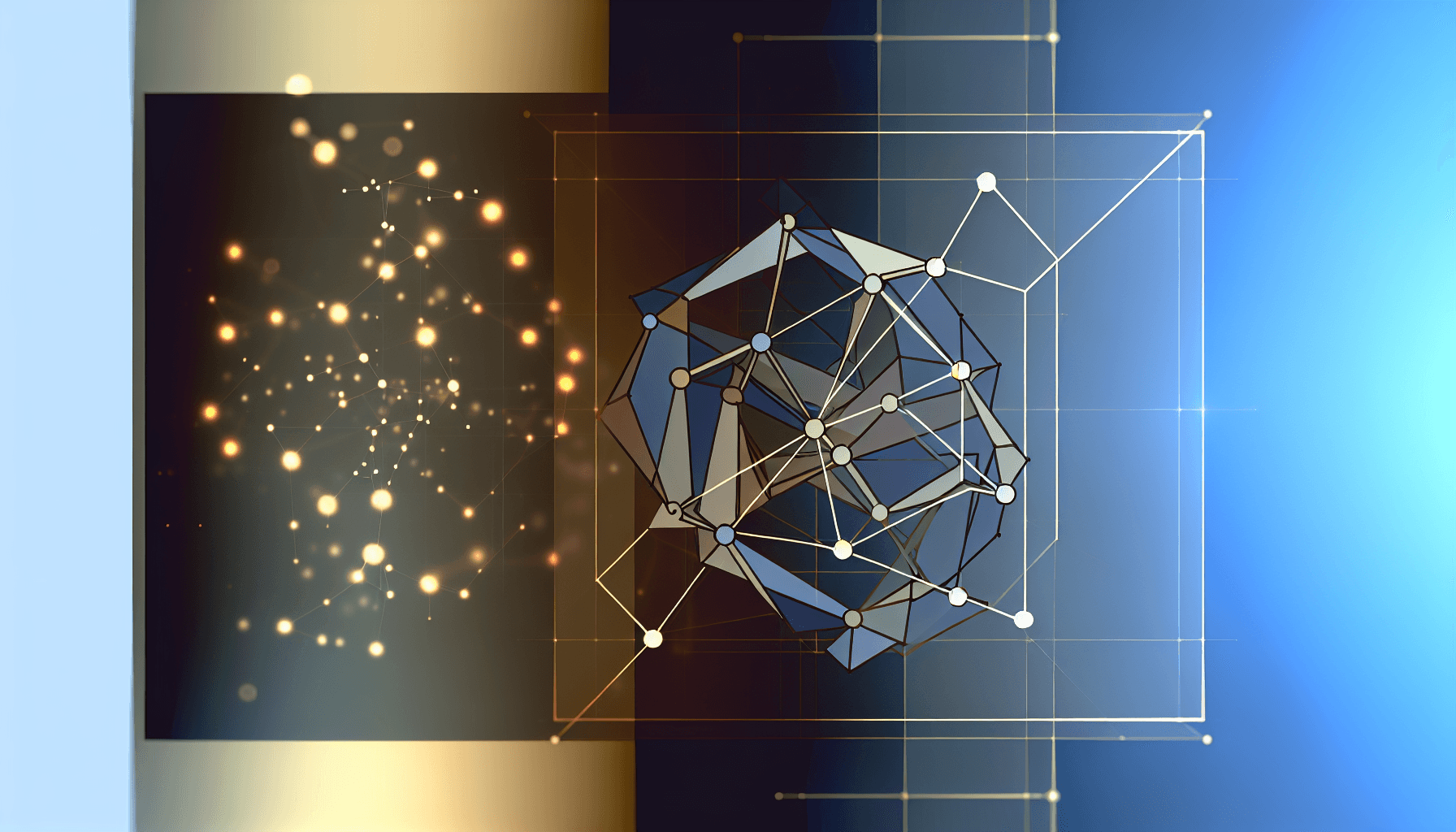 Abstract geometric shapes illustrating quantum error correction techniques.