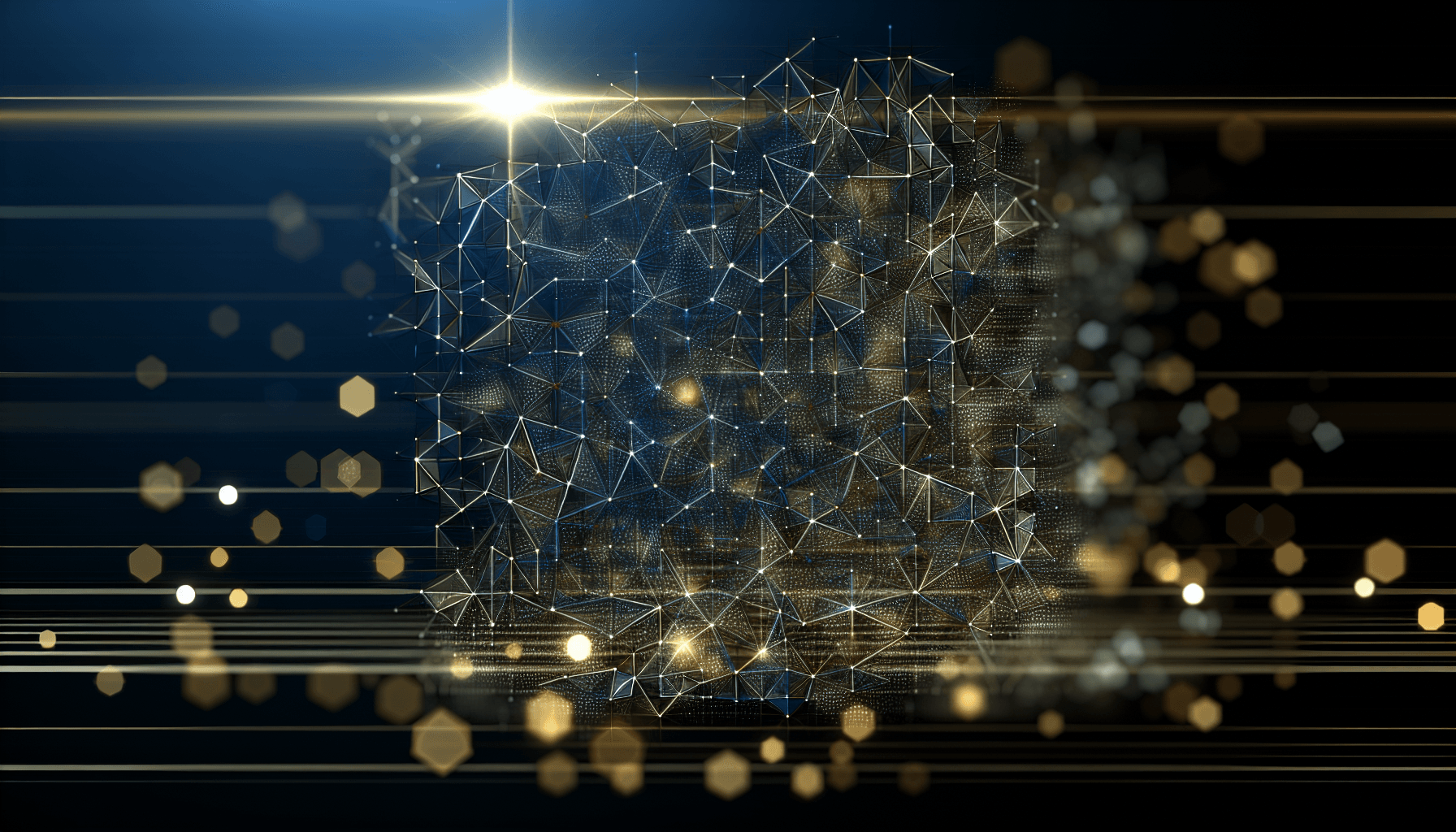 Abstract network pattern representing distributed microservices.